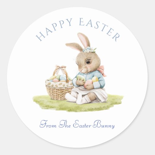 Happy Easter Bunny Stickers with Customization