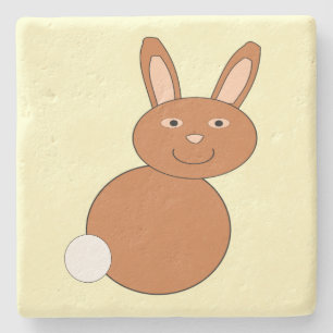 Happy Easter Bunny Stone Coaster