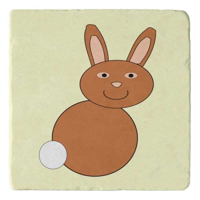 Happy Easter Bunny Stone Trivet (Front)