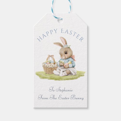 Happy Easter Bunny Tag with Personalization