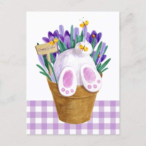 Happy Easter Bunny Tail Postcard