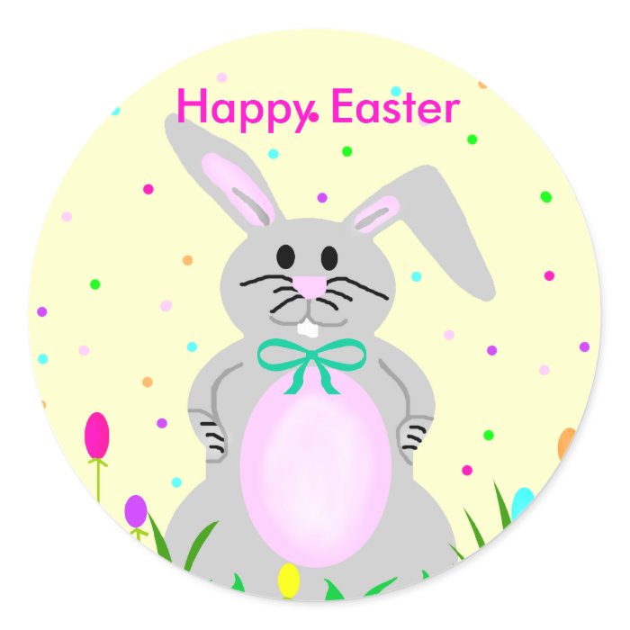 Happy Easter Bunny template stickers