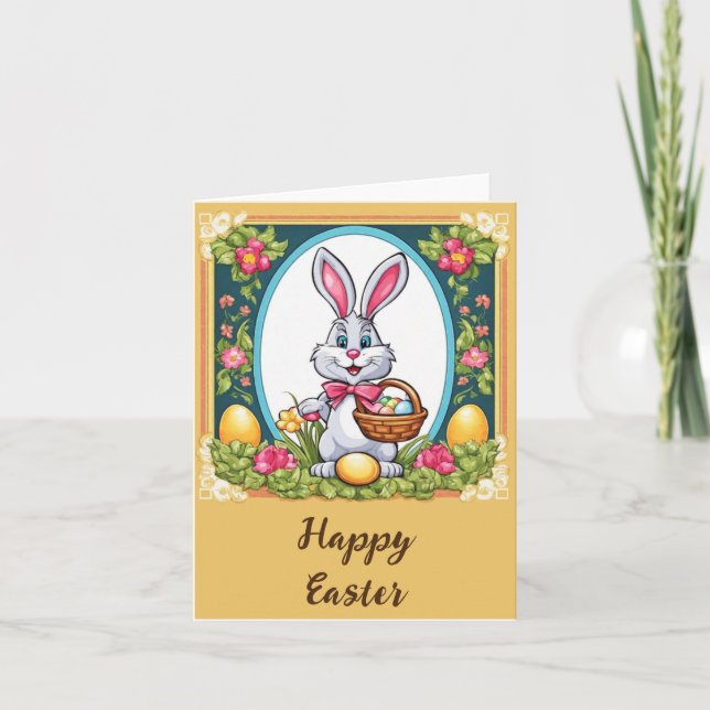 Happy Easter bunny  Thank You Card (Front)