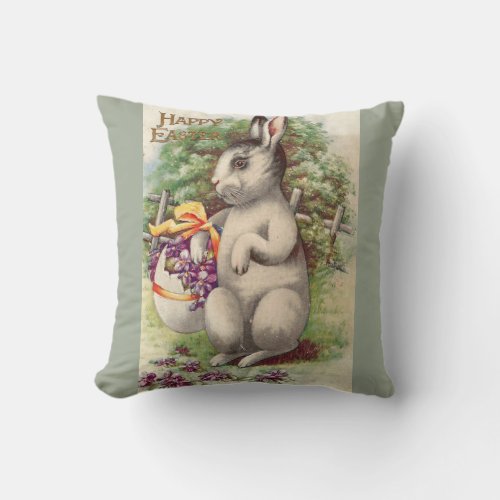 Happy Easter Bunny Throw Pillow