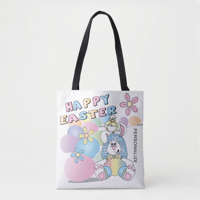 Happy Easter Bunny Tote Bag (Front)