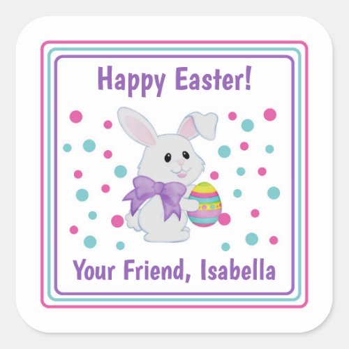 Happy Easter Bunny Treat Bag Labels