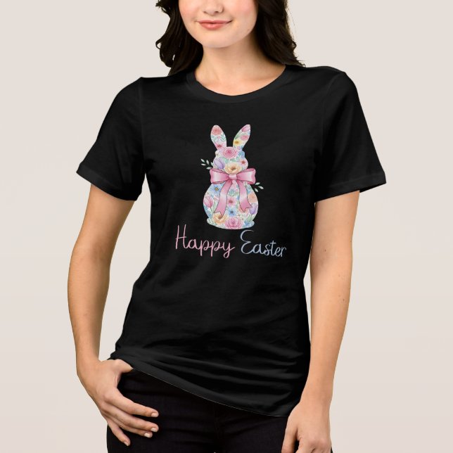 Happy Easter Bunny Tri-Blend Shirt (Front)