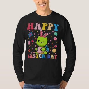 Happy Easter Bunny Turtle  Easter Day Groovy T-Shirt