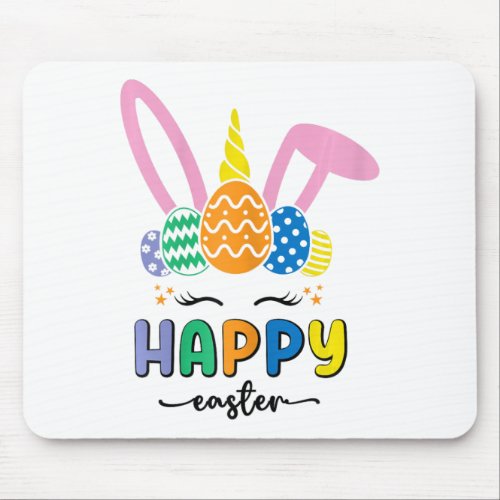 Happy Easter Bunny Unicorn Easter Girls Easter Egg Mouse Pad