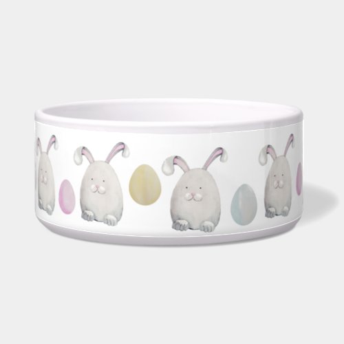 Happy Easter Bunny Watercolor Hand_painted Bowl