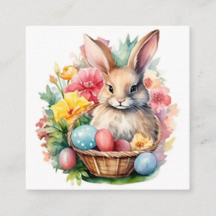 Happy Easter Bunny Watercolor painting Enclosure Card