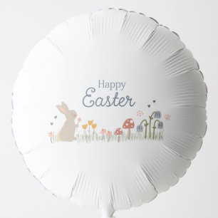 Happy Easter Bunny Wildflowers Cute Holiday Balloon