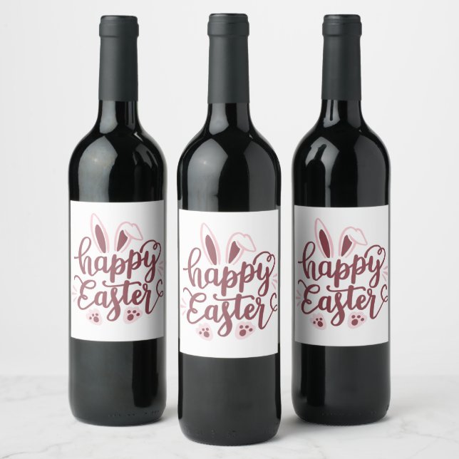 Happy Easter Bunny  Wine Label (Bottles)