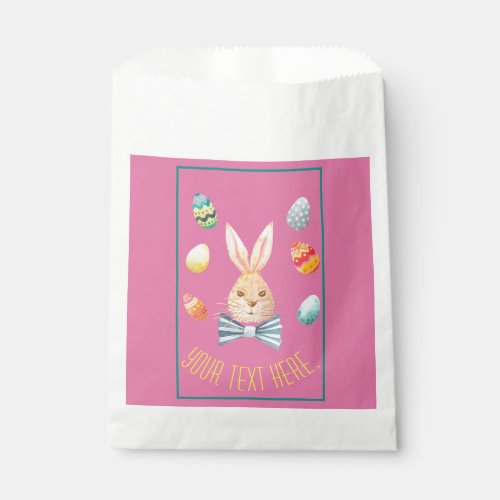 Happy Easter Bunny With Bow Tie Favor Bag