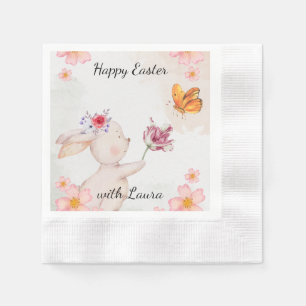 Happy Easter- bunny with butterfly  Napkins