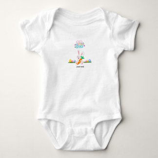 Happy Easter Bunny with Carrot - Colorful Baby Bod Baby Bodysuit