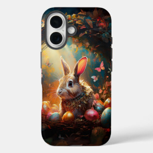 Happy Easter Bunny with Easter eggs iPhone 16 Case