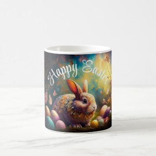 Happy Easter Bunny with Easter eggs Coffee Mug