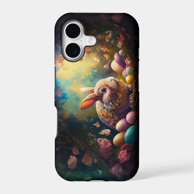 Happy Easter Bunny with Easter eggs Iphone Case (Back)