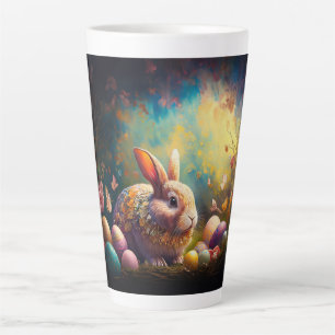 Happy Easter Bunny with Easter eggs Latte Mug