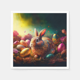Happy Easter Bunny with Easter eggs Napkins