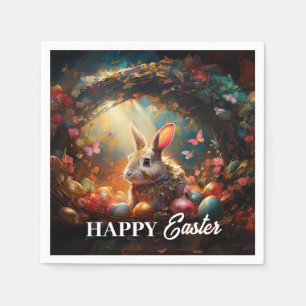 Happy Easter Bunny with Easter eggs Napkins