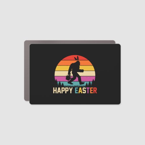 Happy Easter Bunny With Eggs Basket Car Magnet