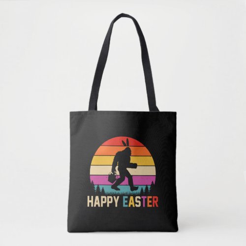 Happy Easter Bunny With Eggs Basket Tote Bag