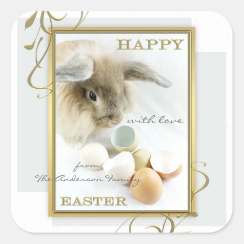 Happy Easter Bunny with Eggs Sticker