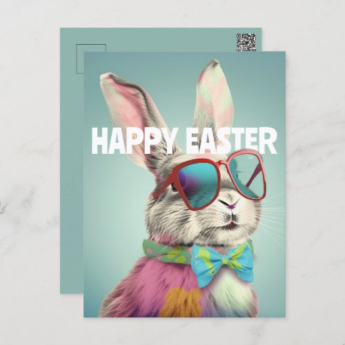 Happy Easter Bunny with Sunglasses Funny Postcard
