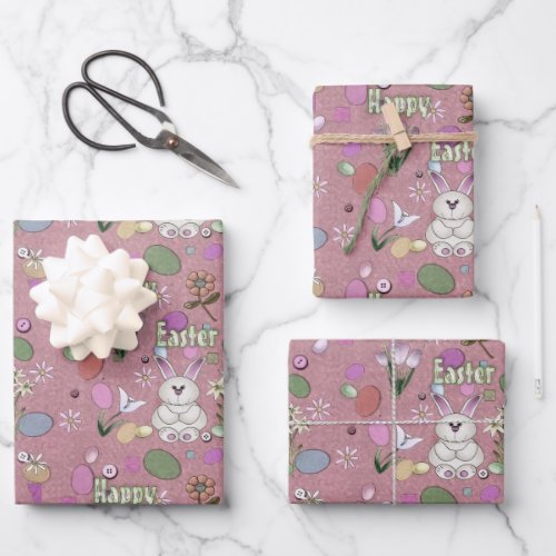 Happy Easter Bunny Wrapping Paper Sheets