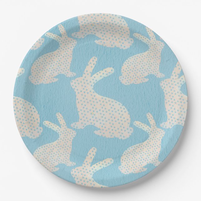 Happy Easter - Bunny's pattern Paper Plates (Front)