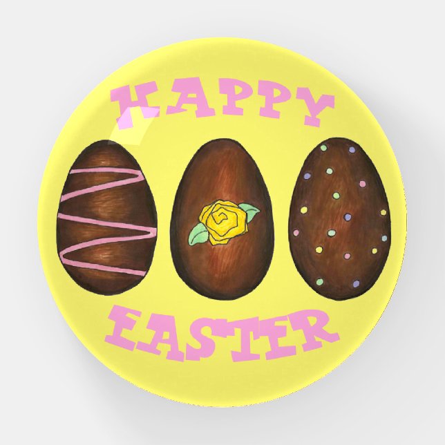 Happy Easter Buttercream Chocolate Bon Bon Eggs Paperweight (Front)