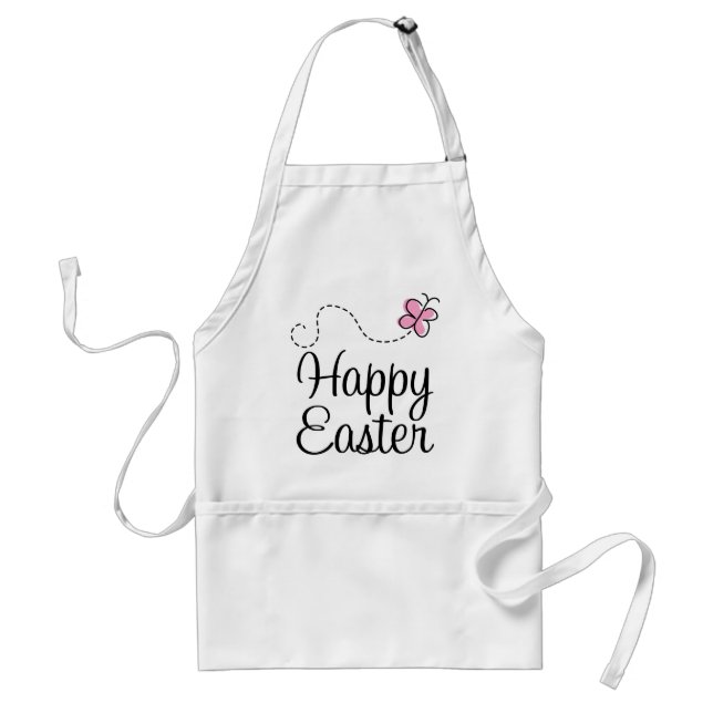 Happy Easter Butterfly Adult Apron (Front)