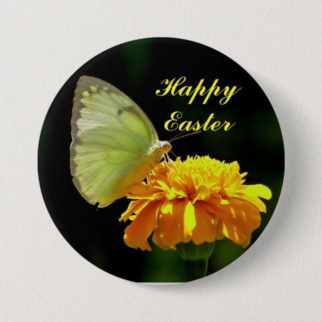 Happy Easter Butterfly Button (Front)