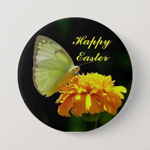 Happy Easter Butterfly Button