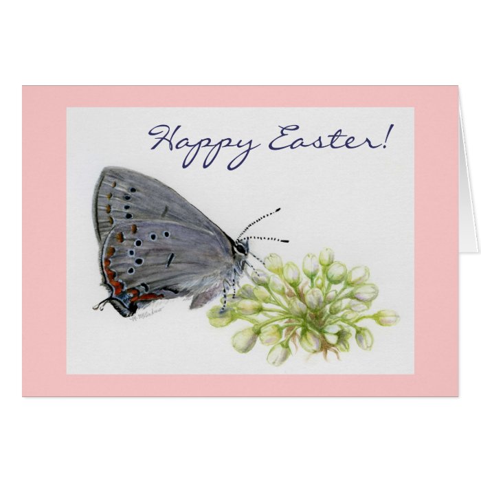 Happy Easter Butterfly Watercolor Painting Greeting Cards