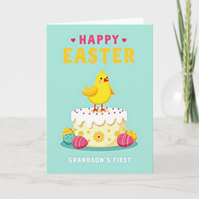 Happy Easter Cake Celebration Card (Front)