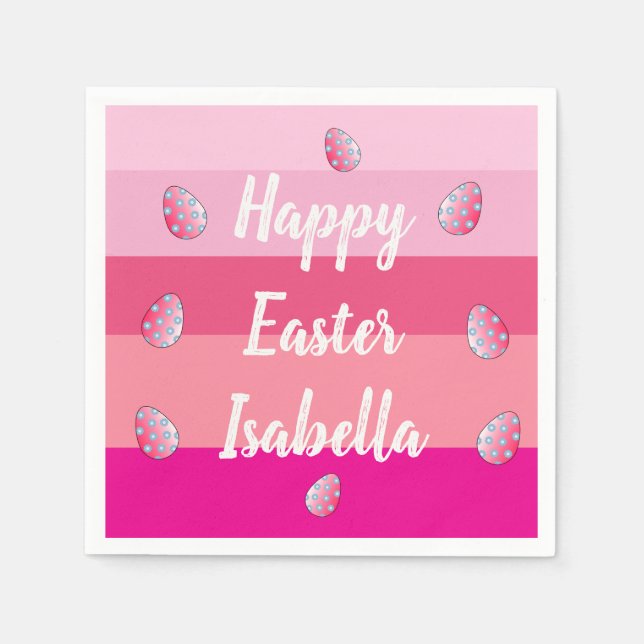 Happy Easter Candy Colors And Eggs Napkins (Front)