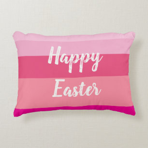 Happy Easter Candy Colors Throw Pillow