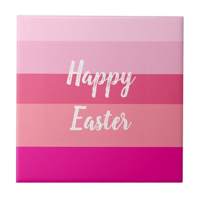 Happy Easter Candy Colors Throw Pillow Ceramic Tile (Front)