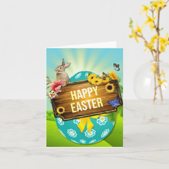 Happy Easter Card (Yellow Flower)