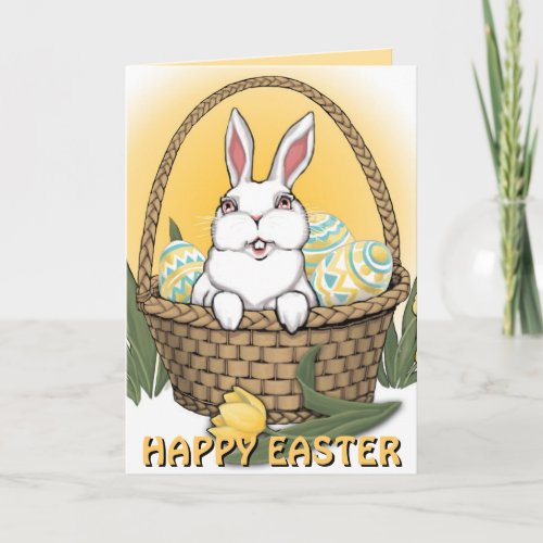 Happy Easter Card Custom or Blank Bunny Card