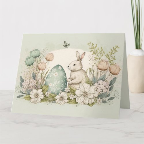 Happy Easter Card Cute Bunny Card