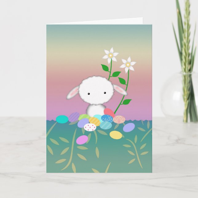 Happy Easter Card Sheep Bunny (Front)