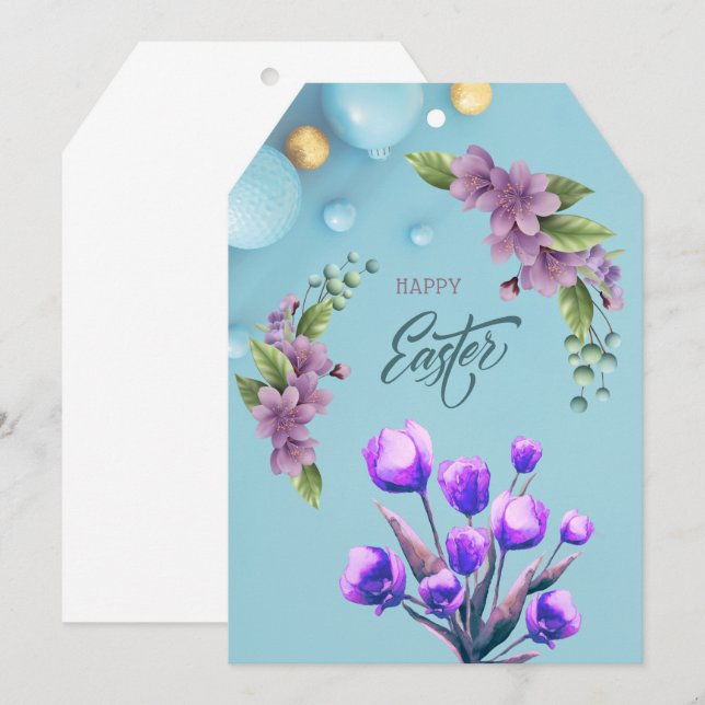 Happy Easter cardto attach to your flowers Thank You Card (Front/Back)
