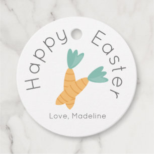 Happy Easter Carrot Bunch Favor Tags