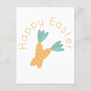 Happy Easter Carrot Bunch Postcard
