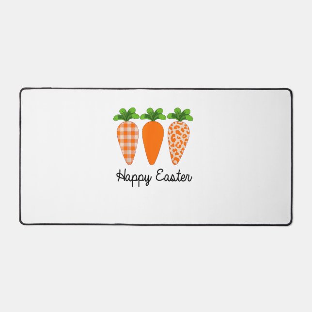 Happy Easter Carrot Cute Easter T-Shirt Desk Mat (Front)