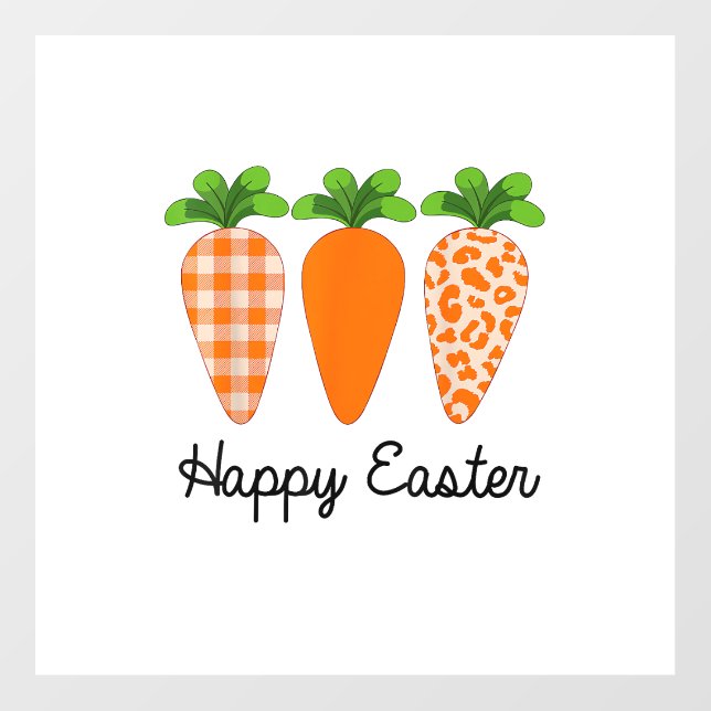Happy Easter Carrot Cute Easter T-Shirt Floor Decals (Front)